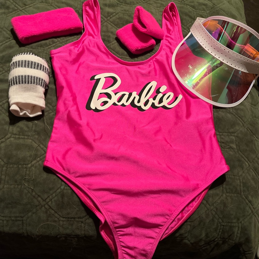 Barbie Halloween costume - sweat bands and hat included.